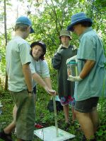 Hayley showing how to measure turbidity